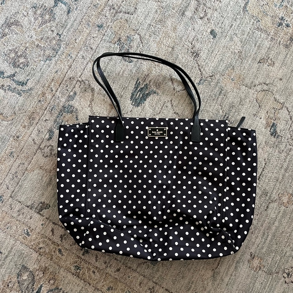 Kate Spade Black and White Polka Dot Tote